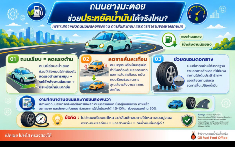 ถนนยางมะตอย ช่วยประหยัดน้ำมันได้จริงไหม
