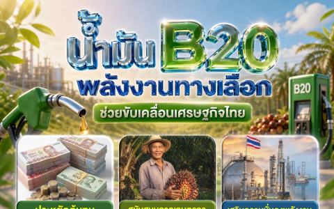 น้ำมัน B20 พลังงานทางเลือก ช่วยขับเคลื่อนเศรษฐกิจไทย