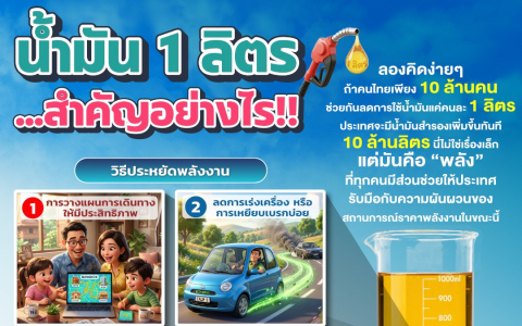 น้ำมัน 1 ลิตร สำคัญอย่างไร