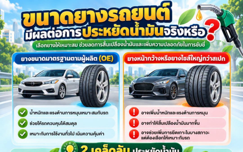 ขนาดยางรถยนต์ มีผลต่อการประหยัดน้ำมันจริงหรือ