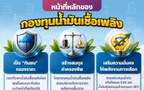 3 หน้าที่หลักของ กองทุนน้ำมันเชื้อเพลิง