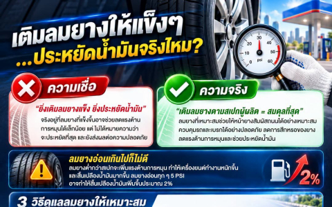 เติมลมยางให้แข็งๆ ประหยัดน้ำมันจริงไหม