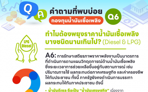 ทำไมต้องพยุงราคาน้ำมันเชื้อเพลิงบางชนิดนานเกินไป