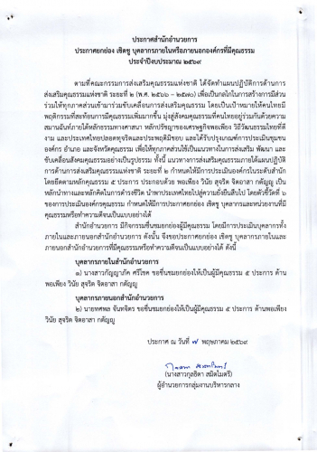 ประกาศยกย่องบุคคล